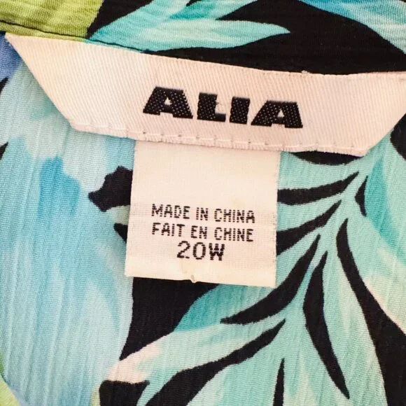 Alia Floral Short Sleeve Button Down Blouse Size 20W - Picture 9 of 10